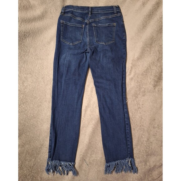 FREE PEOPLE Great Heights Skinny Jeans Womens 29 Blue Distressed Frayed Denim - Picture 8 of 13
